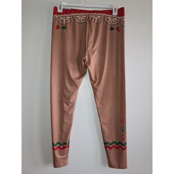 Christmas Gingerbread Leggings Size XL Holiday Ugly Christmas Sweater Pajamas - Picture 4 of 7